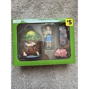 True Living Outdoors Mini Garden Fairy Set 4 Piece Garden House